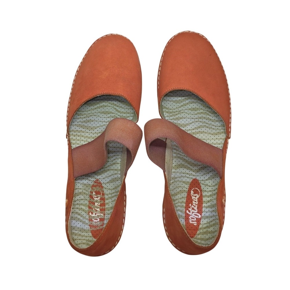 Softinos by Fly London Mary Jane Shoes Women 10 EU 41 Orange Nubuck Flats